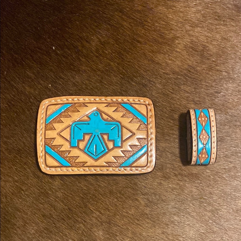 Turquoise Thunderbird Belt Buckle